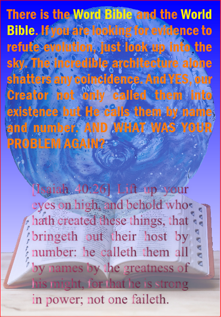 There is the WORD BIBLE and the WORLD BIBLE.